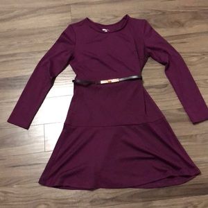 Dark purple fit and flare dress